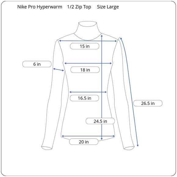 Nike Pro Hyperwarm 1/2 Zip Thermal Pullover Women’s Large Blue Nordic Thumbholes - Picture 11 of 11